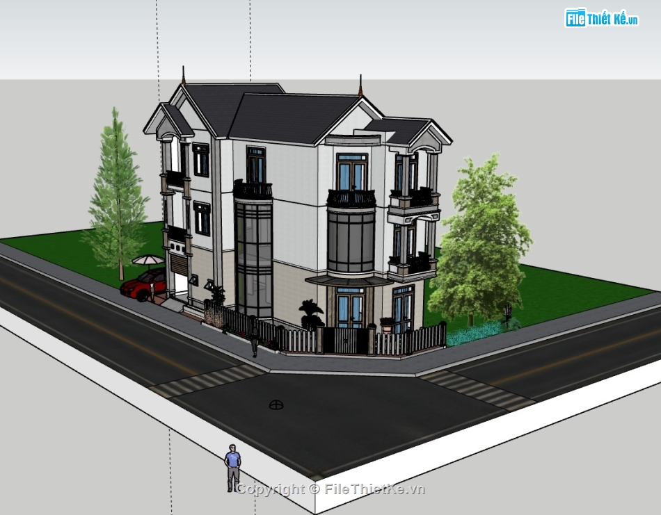 nhà phố,su nhà phố,sketchup nhà phố,su nhà phố 4 tầng